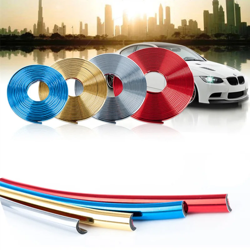 

8M Car Wheel Hub Rim Edge Protector Ring Sticker Tire Guard Line Rubber Strip Wheel Hub Tire Mouldings Strips Car Styling