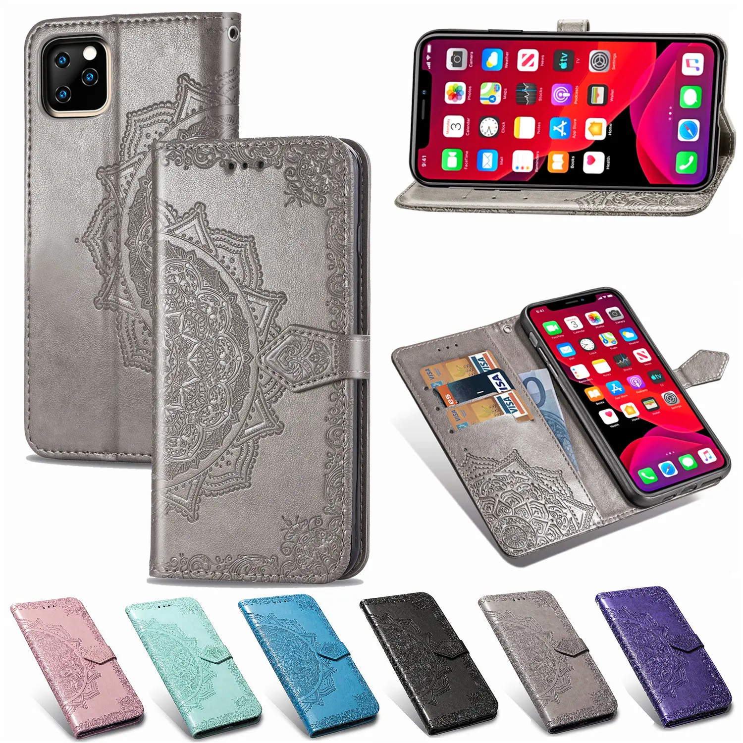 Чехол-книжка для iPhone 11 Pro XS Max XR X 5S кожаный |