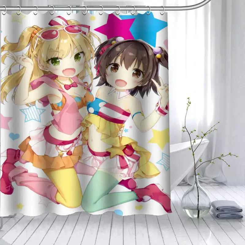 Pripara аниме девушка Душ занавес 3D Водонепроницаемый полиэстер ткань для ванной занавес высокой четкости Печать 12 крючков для ванной комнаты