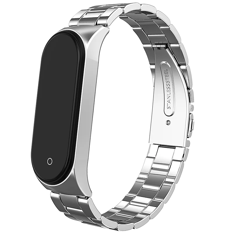 Браслет для Xiao mi Band 4 и 3 ремешок из нержавеющей стали Xio mi Xaio mi Xia mi xaomi mi xaiomy металлический браслет для женщин и мужчин