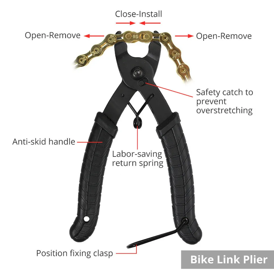 4in1 Bicycle Chain Repair Tool-Link Plier-Breaker Splitter-Checker-Cleaner Brush