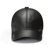 Men Real Cowhide Leather Earlap Caps Male Fall Winter 100% Real Cow Leather Hats New Casual Real Leather Outdoor Baseball Cap 3