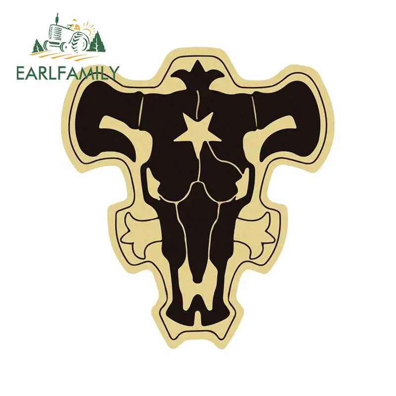 

EARLFAMILY 13cm x 11.7cm for Black Clover Black Bulls Car Stickers Vehicle Trunk Laptop Occlusion Scratch Waterproof Decal Decor