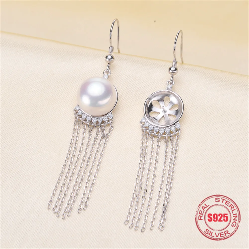 

Classic Style Stud Earrings Pearl Fittings DIY Handmade Craft S925 Sterling Silver Accessory Earrings Findings
