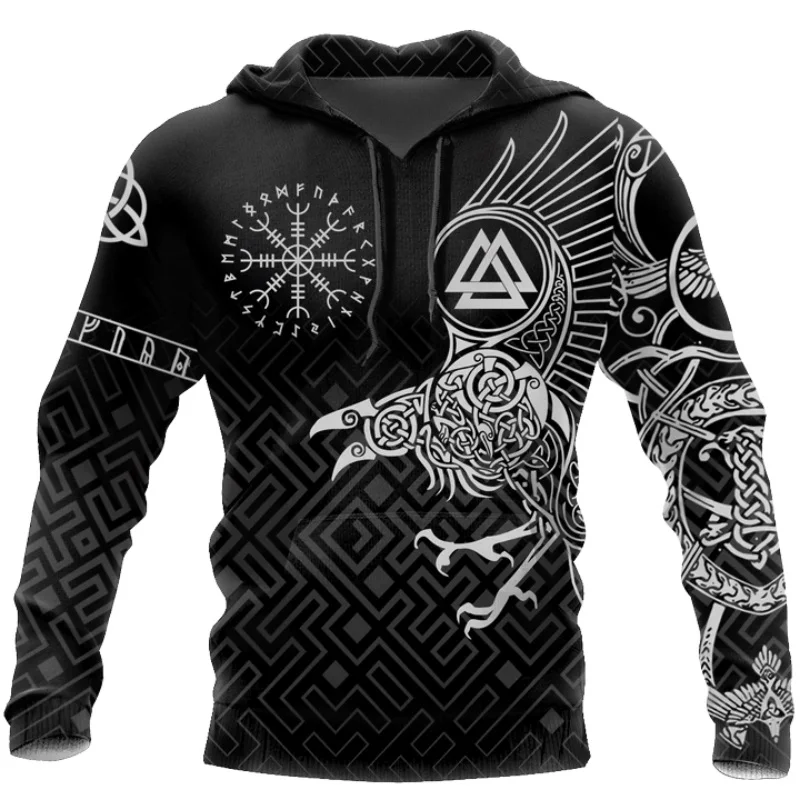 Новый Viking татуировки 3D печатных для мужчин толстовки модная толстовка с