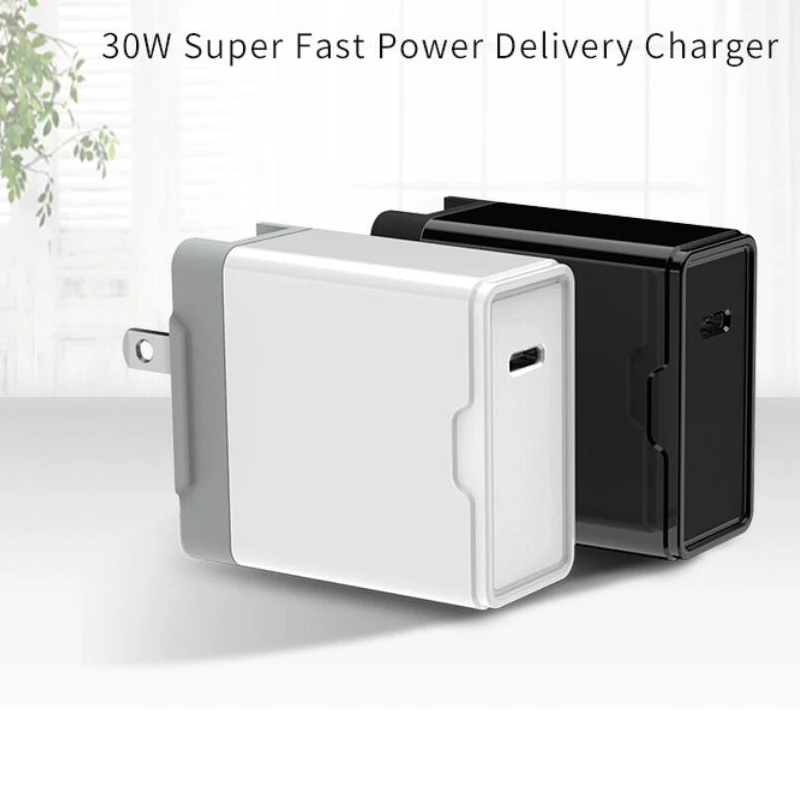 

Wall charger Dual fast charge PD+ QC 3.0 protocol charger 30W adapter travel mobile phone charging head