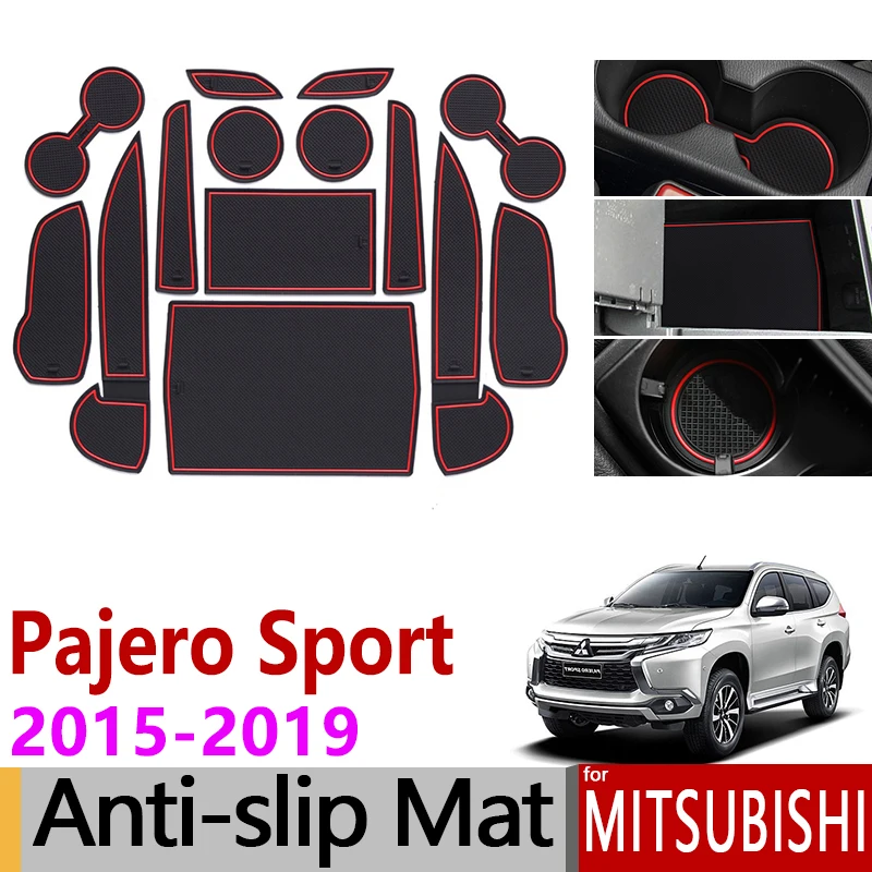 Противоскользящий коврик для Mitsubishi Pajero Sport Montero Shogun ворота слот подставка анти-грязный дверной паз коврик