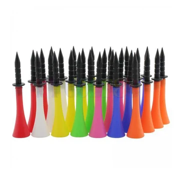 

CRESTGOLF Multi Color Plastic Golf Tees 80mm Golf Tee Holder Horn Shape for Golf Practice 10pcs High Quality