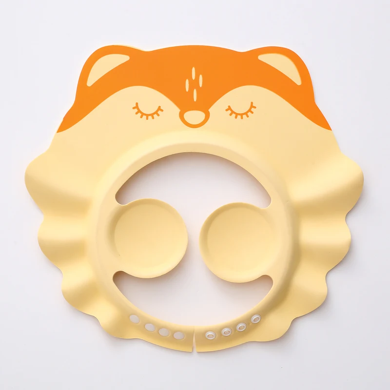 Yellow fox Herbabe, изменяемая в размерах детская шапочка для шампуня, детская шапочка для ванны для новорожденного, детская мягкая шапочка для душа с защитой ушей для мытья волос, для ухода за ребенком - Цвет: Yellow fox