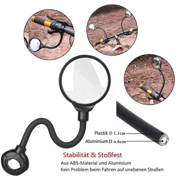 

Bicycle Mirror 360° free rotating rearview mirror bicycle rearview mirror hose adjustment rearview mirror reflector mirrors #9.1