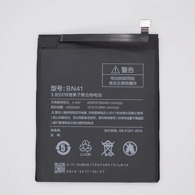 

BN41 4000mAh Built-in Phone Battery lithium Replacement batteries For Xiaomi Mi Redmi Hongmi Note 4/4X + Free Tools