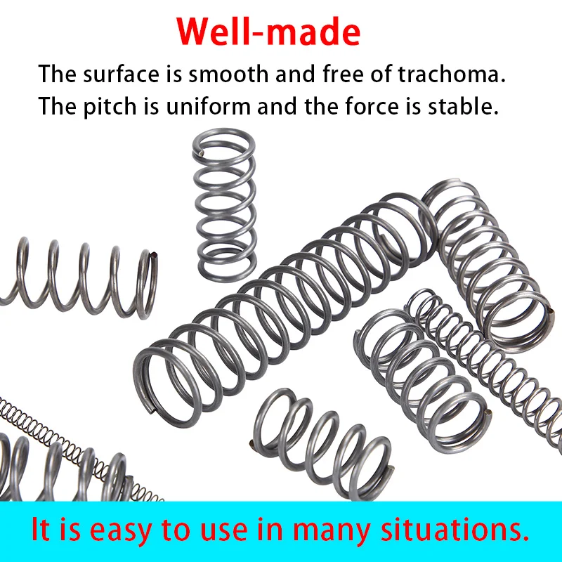 Release Spring Pressure Spring Compressed Spring Wire Diameter 0.6/0.7mm, Outer Diameter 3-12mm Return Spring 10 Pcs