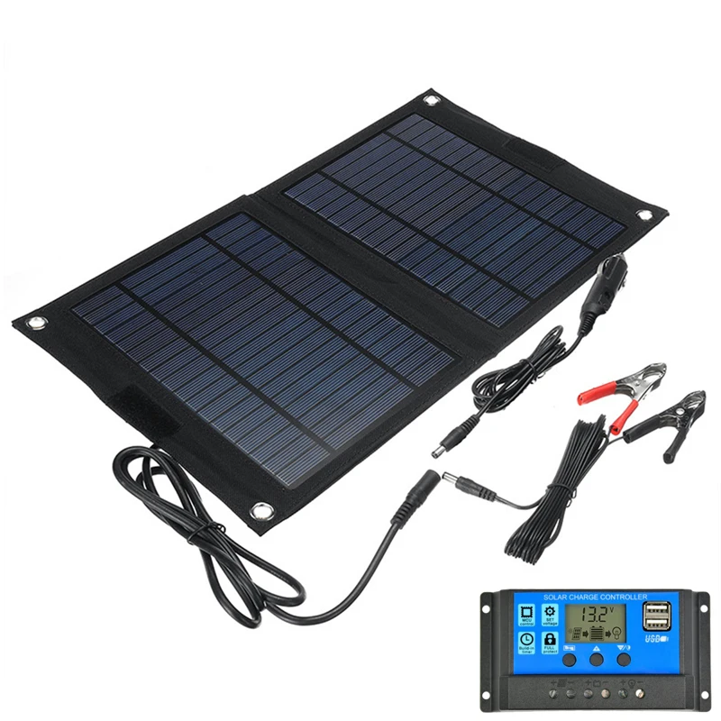 

Outdoor Portable 25W Folding Solar Cells Charger Foldable Solar Panel + Charge Controller for Auto Car Smartphones