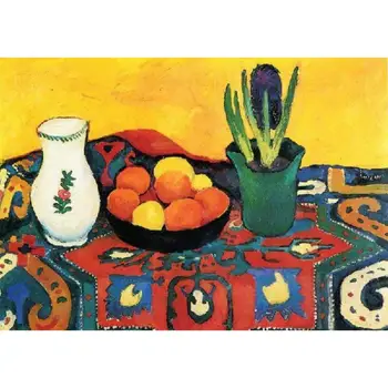 

3 Hand Painted Art Paintings by College Teachers - Still Life With Fruits August Macke Abstract - Oil Painting on Canvas