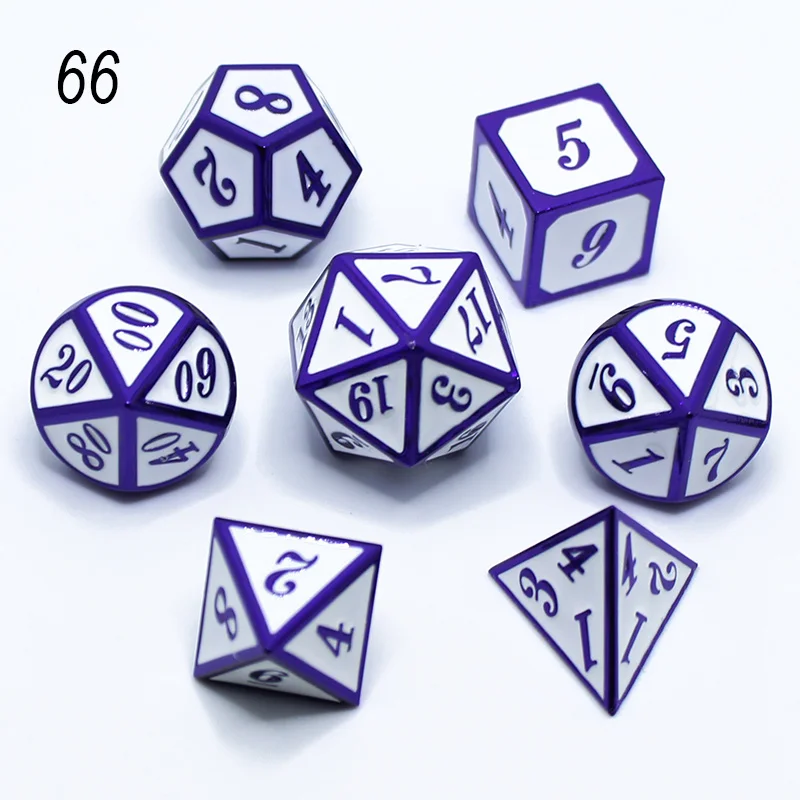Игральные кости DND Металл РГП набор многогранных подземелья и дракон d20 10 8 зеленые настольные игры цинковый сплав Зеленый цифровой узор в кости - Цвет: 66