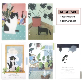 

5pcs A5/A6 Colored Notebook Index Page Matte Cover Spiral Diary Planner Paper Note Book Category Pages Stationery