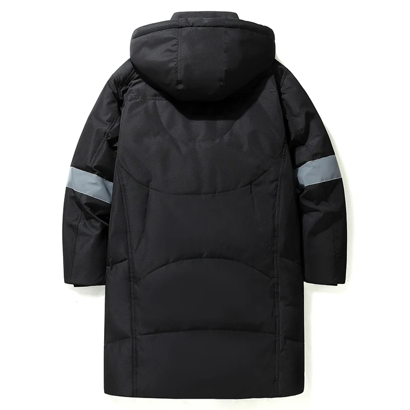 Down jacket men in 2021 new tide brand winter coat fashion handsome clothes warm hooded long coat High quality white duck down