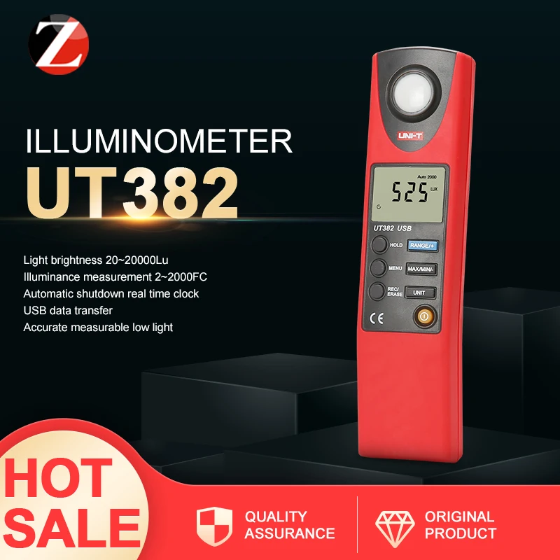 

Original UNI-T UT382 LCD Display Digital Lux Meter Light Meter Luxmeter Tester Illuminometer Photometer UT382 In Stock