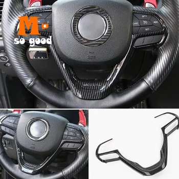 

Car Steering Wheel Button Frame Cover Trim Shell Auto Styling Accessories Carbon Fibre 2014 15 16 2017 for Jeep Grand Cherokee
