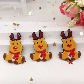 

Kawaii Colorful Christmas Deer Flat Back Acrylic Sheet Miniature Pattern 8 Pcs Applique DIY Scrapbook Home Decor Crafts