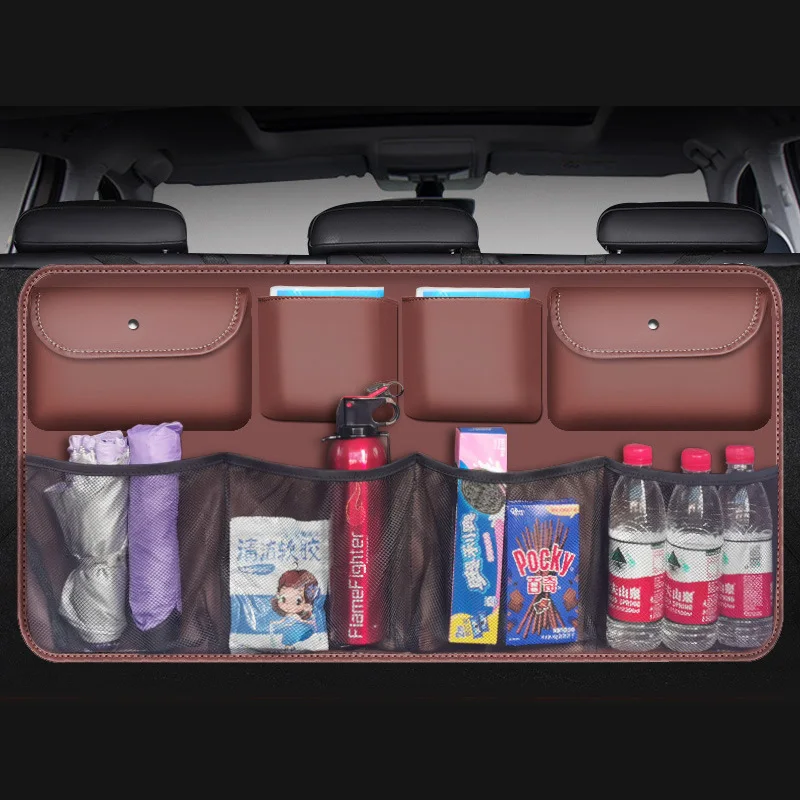 High Quality Leather Car Trunk Organizer 2021 Rear Seat Back Storage Bag Multi use Car Trunk