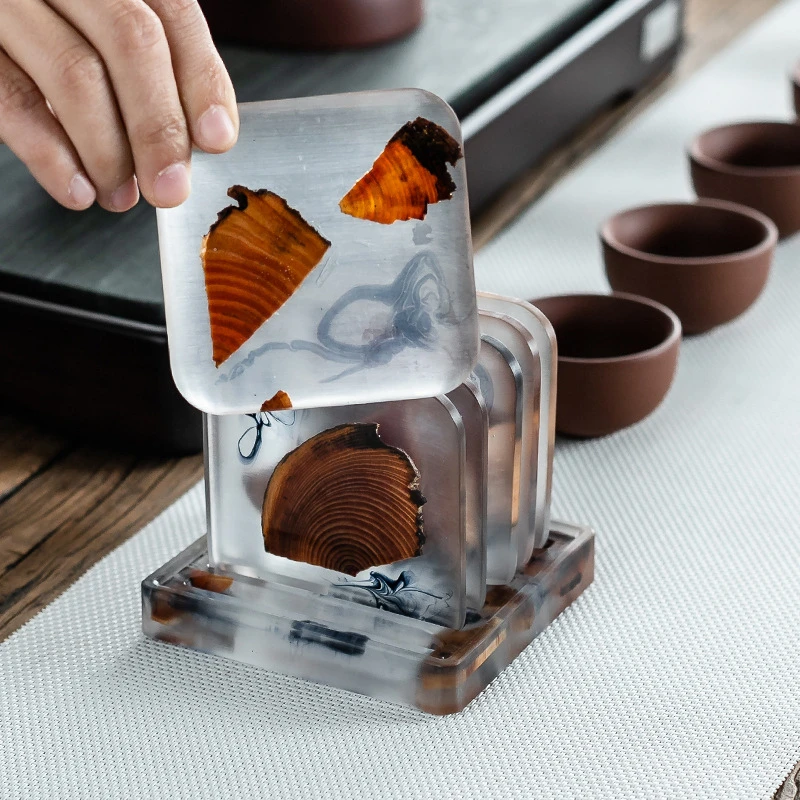 

Фотополимерная розовая тарелка, подставка для чашки, термостойкая Подушка, подставки для чаепития Kongfu, аксессуары для чаепития