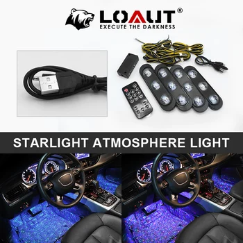 

7Colors Car Ambient Foot Star Starry Light Interior Neon Atmosphere Light Music Voice Control USB LED RGB Auto Decorative Lamp