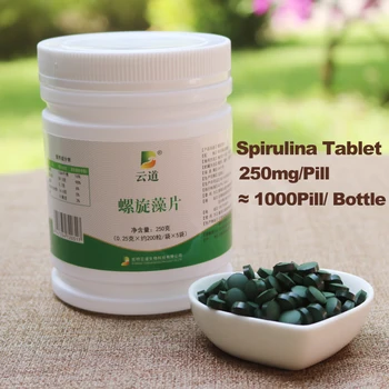 

Free Shipping Natural Spirulina Tablet Cell-Wall 100g/250g 1000pcs Spirulina Slimming Supplement
