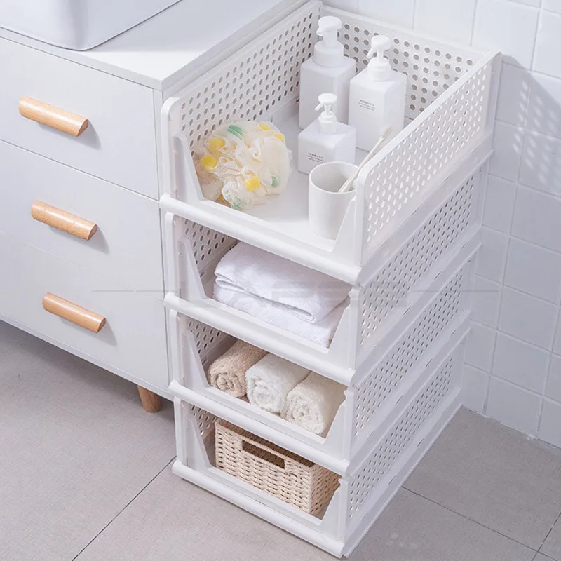 Stackable Storage Drawer Wardrobe Layered Basket Closet Separator Part Rack  Interspace Clothes Shelf Kitchen Bathroom Organizer