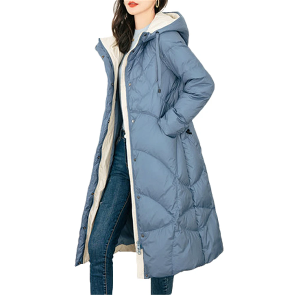 New Winter Women's Down Coats Loose Large Size Female 90 White Duck