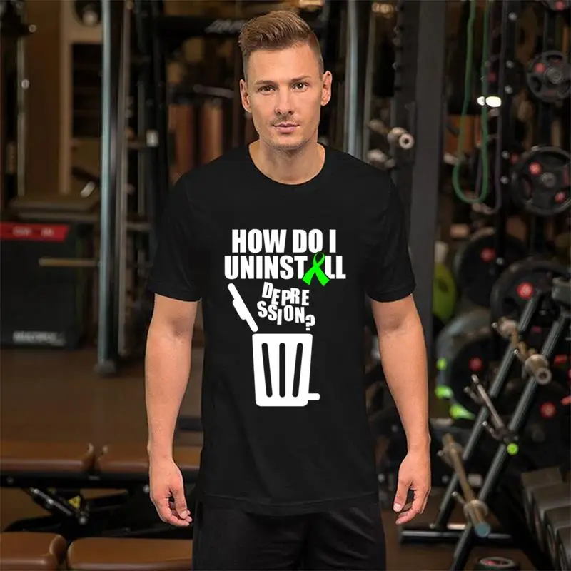 

personalized How Do I Uninstall Depression Depression t-shirt s-311xl Casual punk shirt Knitted men's t-shirts