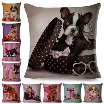 

Cute Cartoon Dog/Cats Pattern Throw Pillow Case Cushion Cover Sofa Bed Decor Pillow case