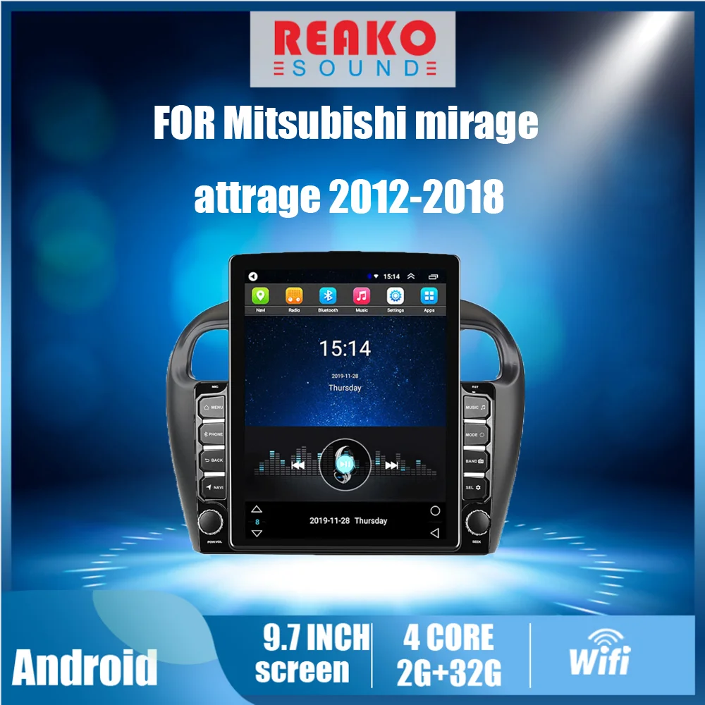 Автомобильный мультимедийный плеер для Mitsubishi mirage attrage GT G4 2012-2018 2 Din экран 9 7 дюйма