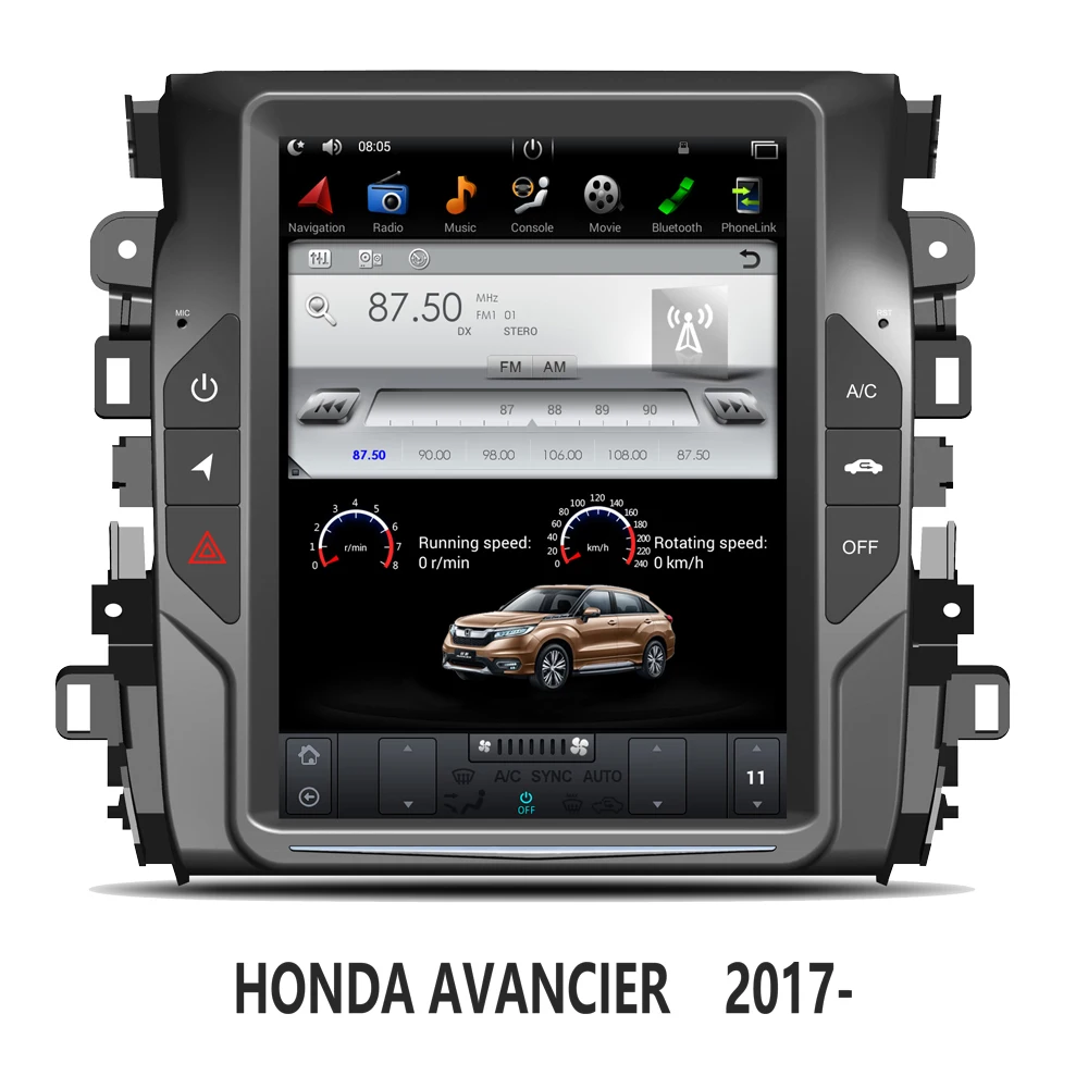 Вертикальный Автомобильный GPS-навигатор в стиле Tesla на Android 9 0 для HONDA AVANCIER 2017-радио
