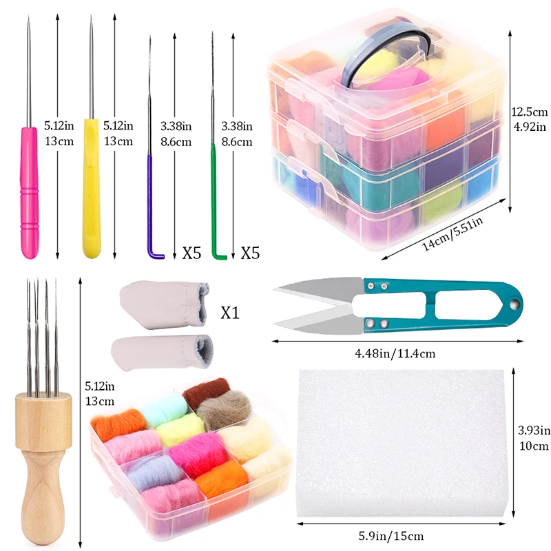 Wool Felt Needle Felting Kit DIY Handmade Craft
