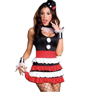 

Halloween Party Carnival Adult Women Circus Clown Costume Female Cosplay Joker Costume Fancy Layered Dress