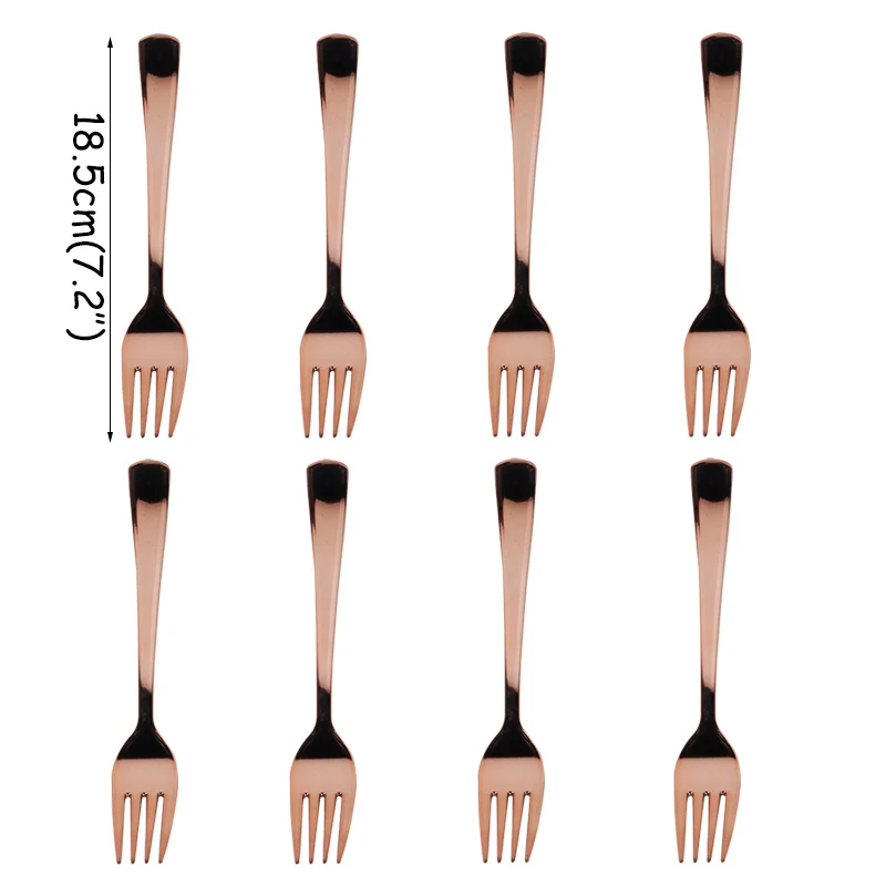 8pcs forks MEIDDING вечерние принадлежности, розовое золото, одноразовая посуда, чашки, тарелки и соломки, на день рождения, свадьбу, украшение стола, для детского душа - Цвет: 8pcs forks