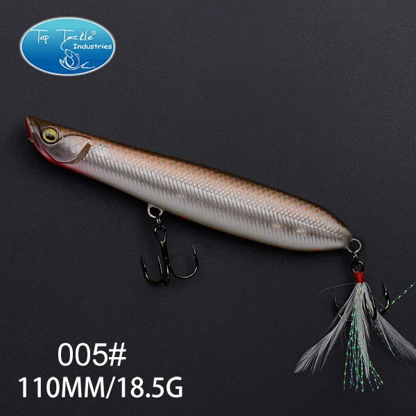 Topwater карандаш Lilfelike приманка для рыбалки карандаш реалистичные рыбные жабры 110 мм 18,5 г whopper plopper - Цвет: 110mm 005