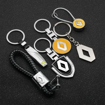

1PC 3D Metal+Braided rope Car Styling Keychain Key Chain Key Rings For Renault Megane Car Shaper 2 3 Captur Latitude Clio Scenic