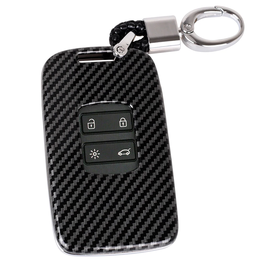 Чехол для автомобильного ключа из углеродного волокна чехол брелока Renault Kadjar Megane