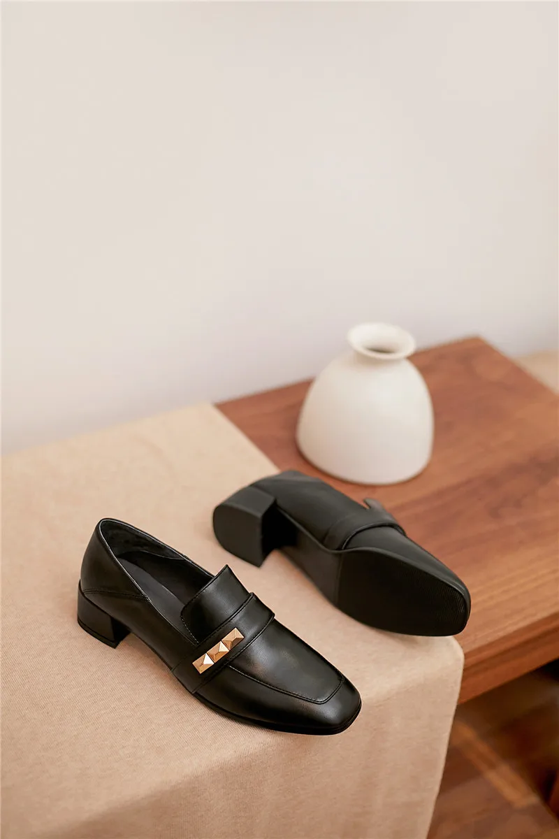 FEDONAS/классические дизайнерские женские туфли-лодочки; сезон весна-осень; всесезонные Повседневные Вечерние Женская Офисная обувь из натуральной кожи; туфли-лодочки с квадратным носком
