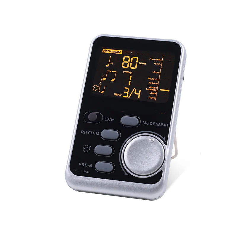 Серебристый WSM-240 Metro-tuner ритм-устройство Портативный электронный метроном Универсальный тюнер аксессуары для музыкальных инструментов - Цвет: Серебристый