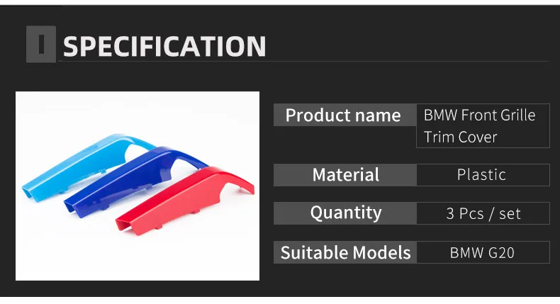 3 шт. Передняя решетка автомобиля накладка полоски 3D стикеры автоспорта для бмв BMW G20 серии 3 М производительность аксессуары питания