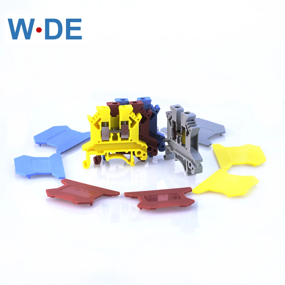 End Cover D-UK 2.5 10 Pcs For Terminal Block UK-2.5B Four Colors End Plate Din Rail Terminal Blocks Accessories Caps Din Rail Terminal Block
