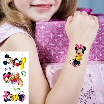 

Waterproof Temporary Tattoo Sticker Color Cartoon Anime Cute Mouse Flash Tattoos Fake Tattoos Hand Leg Arm for Men Women kids