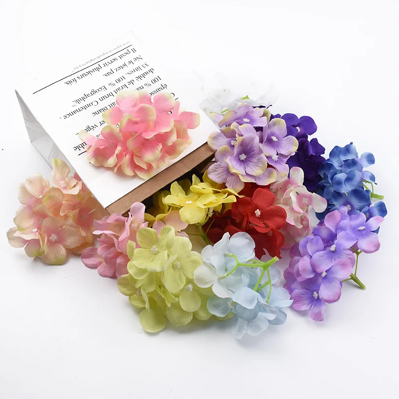 50/100 Cheap plastic Hydrangea wedding decorative flowers wall home decoration accessories christmas garland artificial flowers