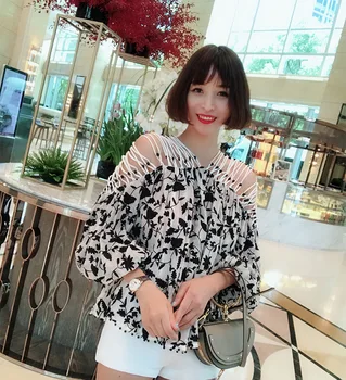 

Latest Women Stylish Silk Blend Floral Print Elbow Puff Sleeve Embroidery Top Shirt With Creased Effect & Lace Up Cold Shoulder