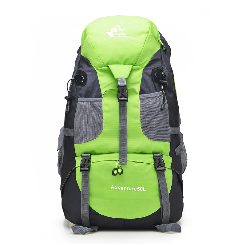 50L Large Outdoor Waterproof Raincover Backpack Camping Bag Hiking Backpacks Waterproof Mountaineering Travel Climbing Rucksack - Color: green