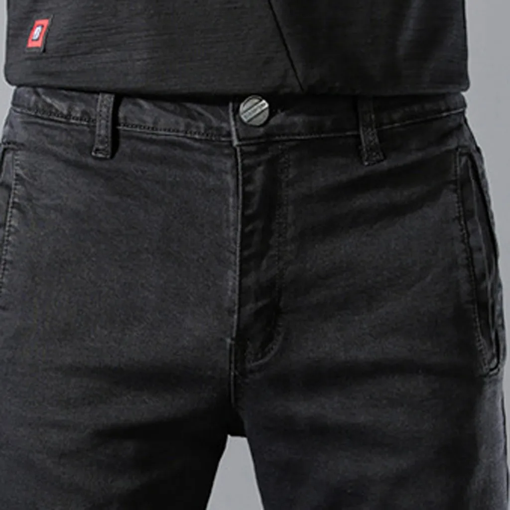 Feitong джинсы на молнии брюки карандаш-брюки Slim-Fit прямые мужские прямые узкие джинсы длинные брюки джинсы для мужчин slim fit# g35