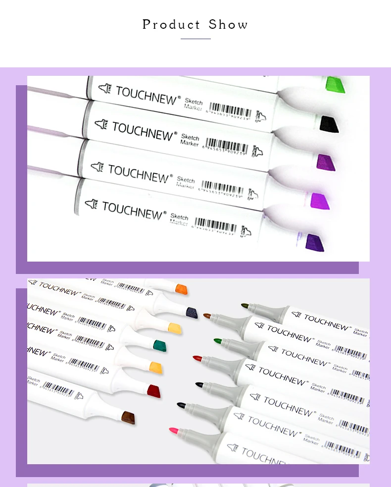 TOUCHNEW 30/40/60/80 Color Art Marker Alcohol Based Sketch Markers Brush Pen For Drawing Manga Art Supplies